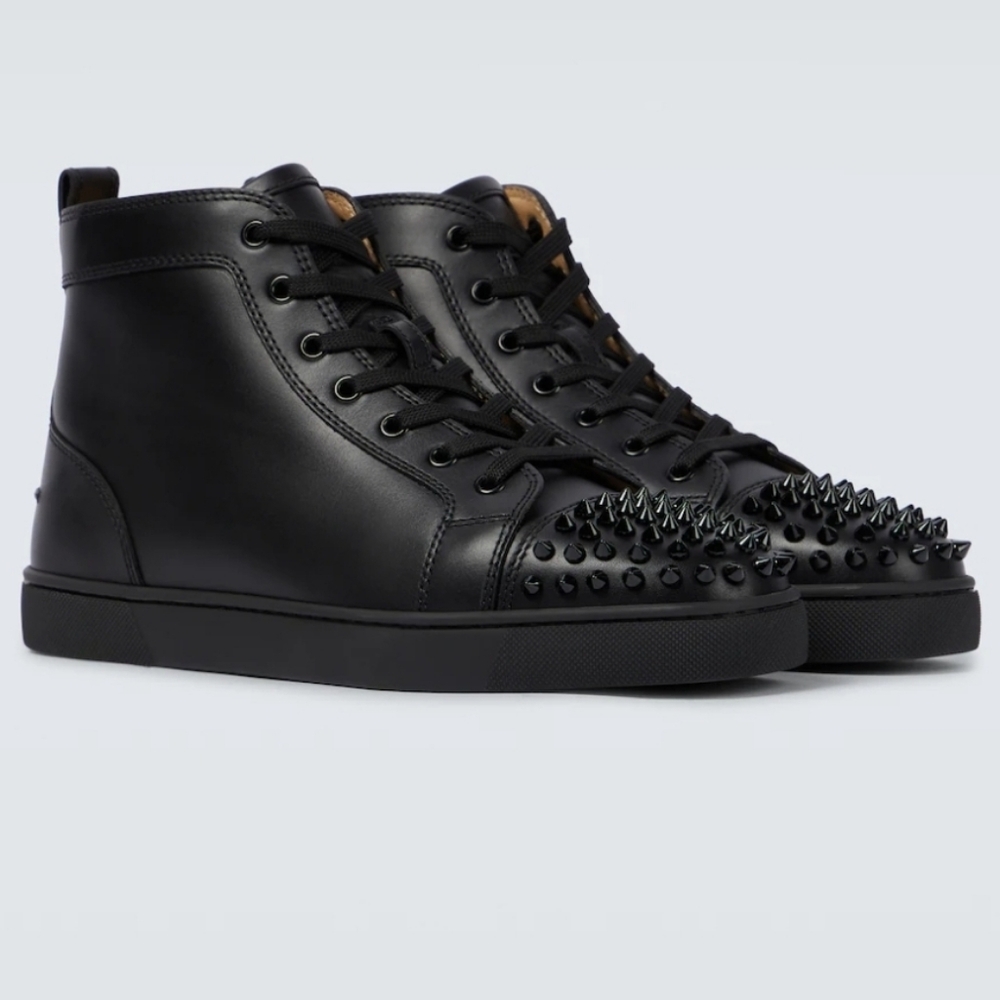 Christian Louboutin Black Spiked Sneakers NWOT